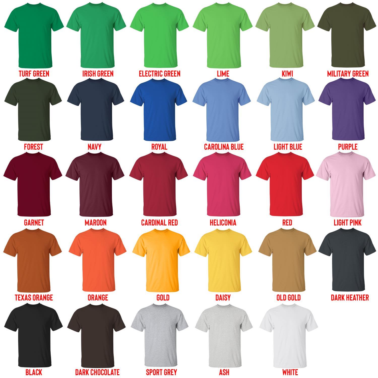 t shirt color chart - ABBA Voyage UK Shop