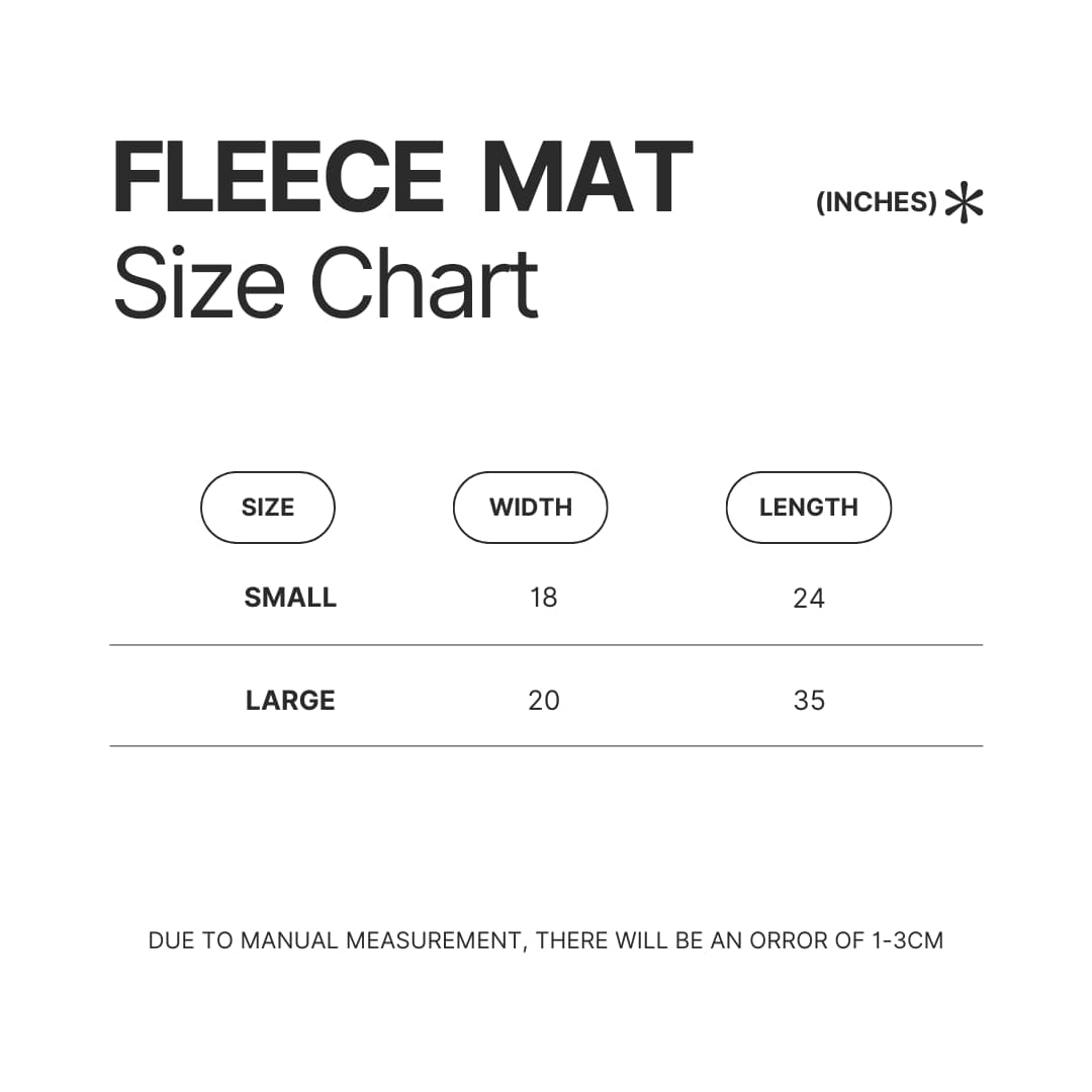 Fleece Mat Size Chart - ABBA Voyage UK Shop