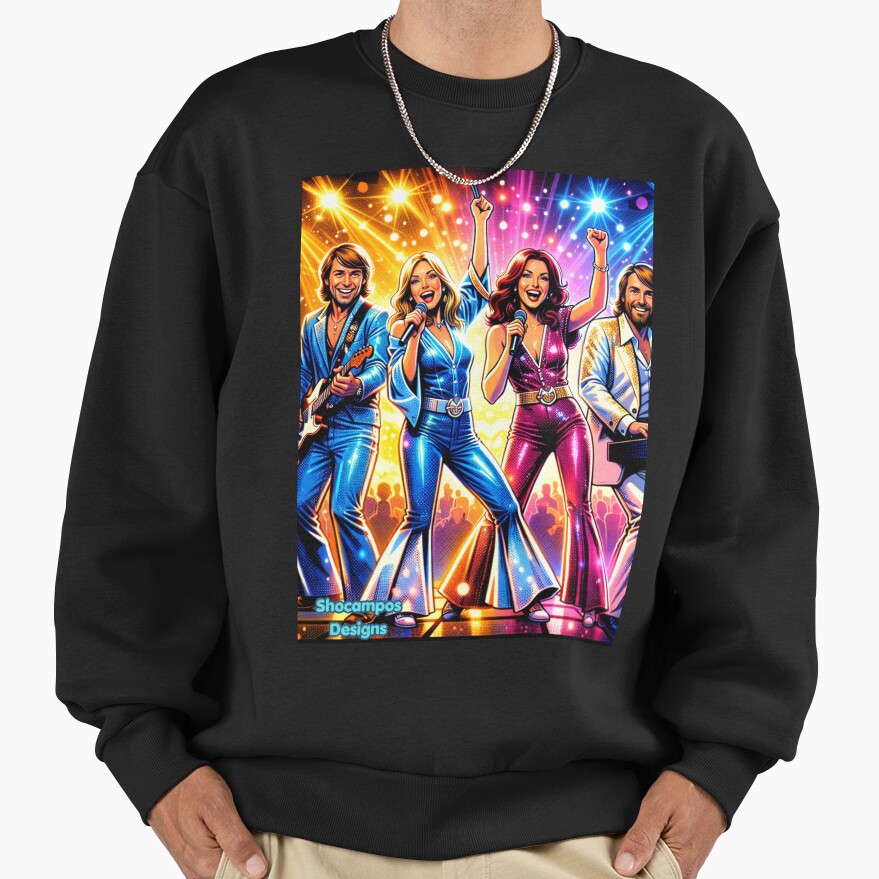 Abba Dancing Lights Neon Retro Pop Disco Energy Sweatshirt