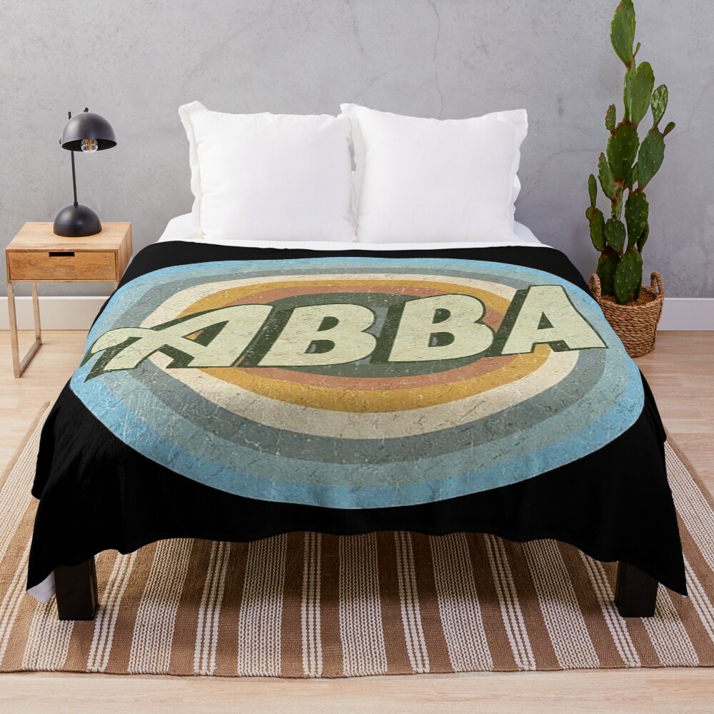 Retro Circle Abba Photograph Art Throw Blanket