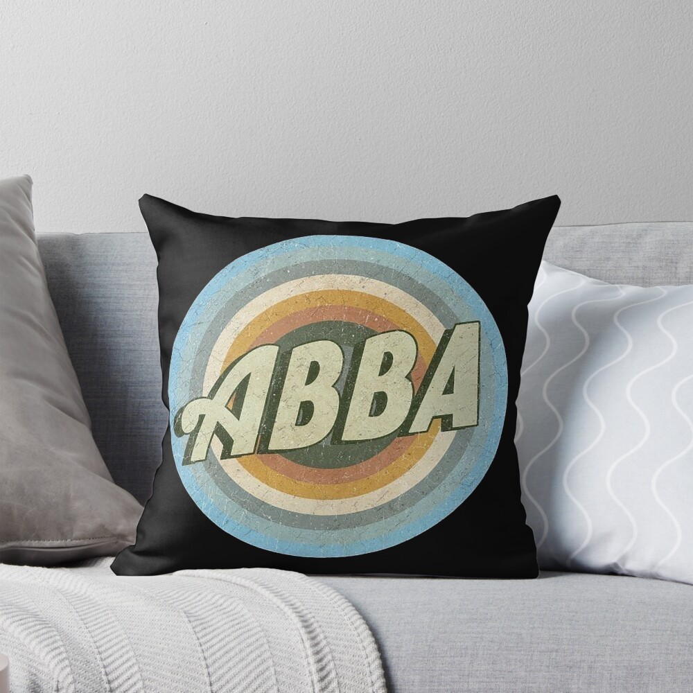 Retro Circle Abba Photograph Art Throw Pillow